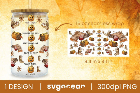 Autumn Libbey Wrap PNG | PNG | 16 Oz Libbey Glass Sublimation SvgOcean 