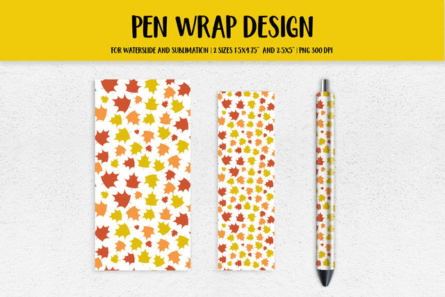 Autumn Maple Leaves Pen Wrap Sublimation or Waterslide Sublimation LaBelezoka 