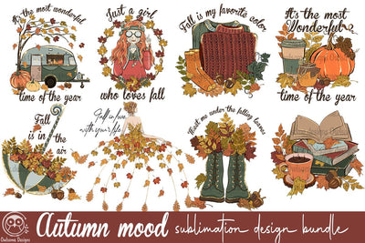Autumn Mood Sublimation Design Bundle PNG Sublimation LAM HOANG THUY 
