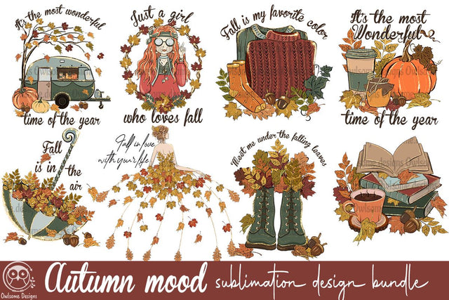 Autumn Mood Sublimation Design Bundle PNG Sublimation LAM HOANG THUY 