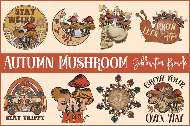 Autumn Mushroom Sublimation Bundle Sublimation Jagonath Roy 