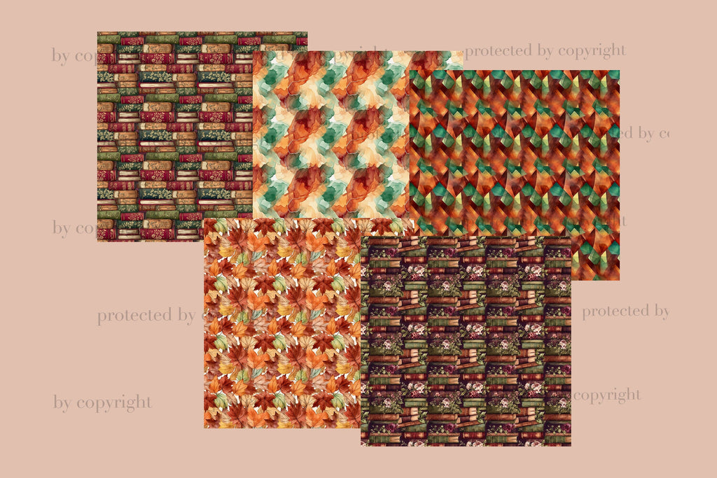Reading Pattern Paper Autumn Pattern Bundle | Reading Digital Paper - So Fontsy
