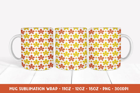 Autumn Pattern Mug Wrap Sublimation. 3 Fall Mug Wrap Designs Sublimation LaBelezoka 
