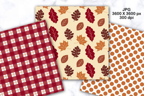 Autumn Pattern Seamless Digital Papers Backgrounds Digital Pattern SineDigitalDesign 