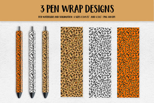 Autumn Pen Wrap. Fall Pen Wrap. Leopard Print Pen Wrap PNG Sublimation LaBelezoka 