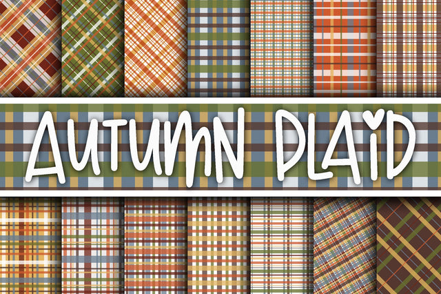 Autumn Plaid Digital Paper Sublimation Old Market 