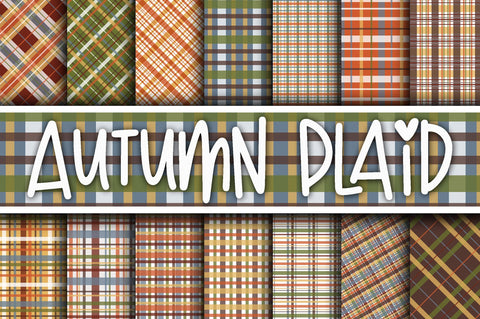 Autumn Plaid Digital Paper Sublimation Old Market 
