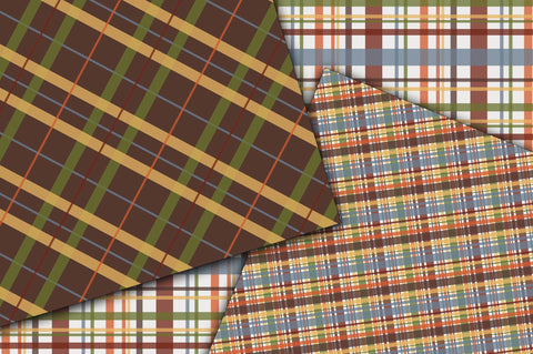 Autumn Plaid Digital Paper Sublimation Old Market 