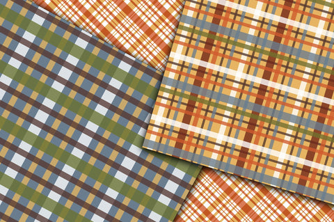Autumn Plaid Digital Paper Sublimation Old Market 