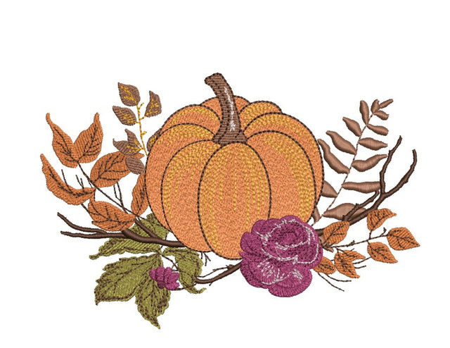 Autumn Pumpkin Embroidery Design, Fall Embroidery File, 4 sizes, Instant Download Embroidery/Applique DESIGNS Nino Nadaraia 