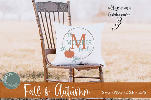 Autumn Pumpkin Family Monogram Round SVG-Fall SVG Round SVG Linden Valley Designs 