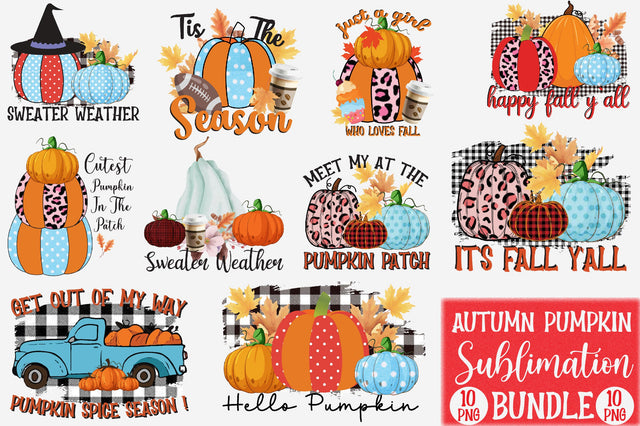 Autumn Pumpkin Sublimation Bundle- Sublimation SVGista 