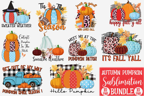 Autumn Pumpkin Sublimation Bundle- Sublimation SVGista 