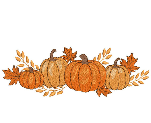 Autumn Pumpkins Embroidery Design, Fall Embroidery File, 3 sizes, Instant Download Embroidery/Applique DESIGNS Nino Nadaraia 