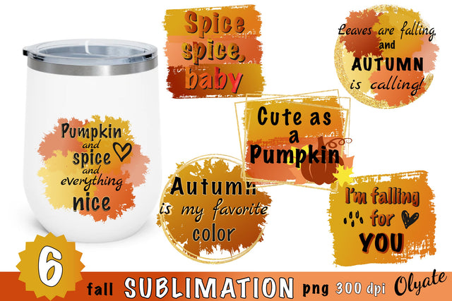 Autumn Quotes PNG.Fall Sublimation Bundles SVG Olga Terlyanskaya 