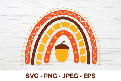 Autumn rainbow SVG. Cute fall clipart SVG LaBelezoka 