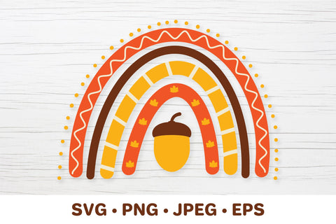 Autumn rainbow SVG. Cute fall clipart SVG LaBelezoka 