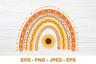 Autumn rainbow SVG. Cute fall decorations. SVG LaBelezoka 