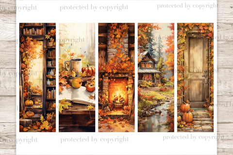 Autumn Reading Printable Bookmarks | Bookmark Sublimation SVG GlamArtZhanna 