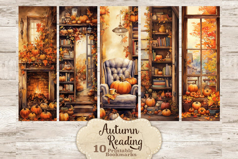 Autumn Reading Printable Bookmarks | Bookmark Sublimation SVG GlamArtZhanna 