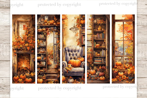 Autumn Reading Printable Bookmarks | Bookmark Sublimation SVG GlamArtZhanna 