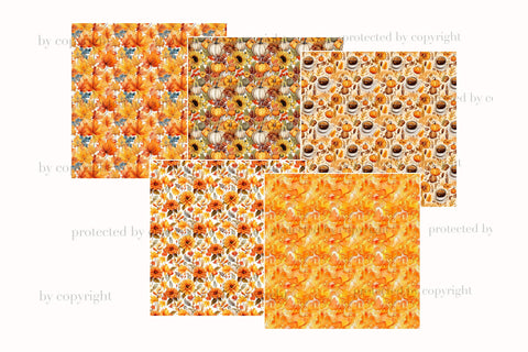 Autumn Seamless Paper | Pumpkin Pattern Collection Digital Pattern GlamArtZhanna 