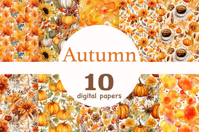 Autumn Seamless Paper | Pumpkin Pattern Collection Digital Pattern GlamArtZhanna 