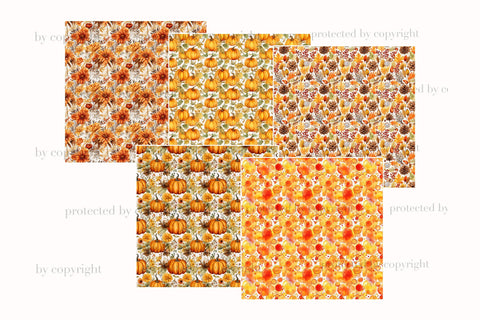 Autumn Seamless Paper | Pumpkin Pattern Collection Digital Pattern GlamArtZhanna 
