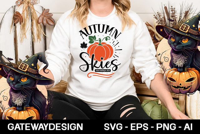 Autumn Skies And Pumpkin Pies svg design SVG designmaster24 