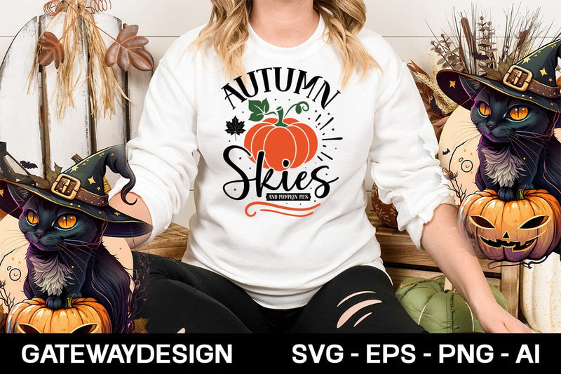 Autumn Skies And Pumpkin Pies svg design SVG designmaster24 