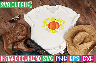 Autumn Skies Pumpkin Pies SVG Cut File SVGs, Quotes and Sayings, Food & Drink, Holiday,On Sale, SVG Studio Innate 