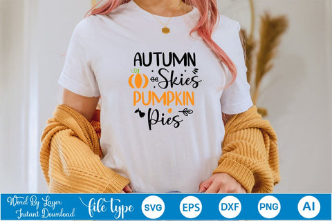 Autumn Skies Pumpkin Pies SVG SVGs,Quotes and Sayings,Food & Drink,On Sale, Print & Cut SVG DesignPlante 503 