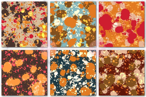 Autumn Splatter Digital Papers Backgrounds Digital Pattern SineDigitalDesign 