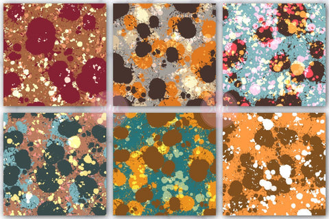 Autumn Splatter Digital Papers Backgrounds Digital Pattern SineDigitalDesign 
