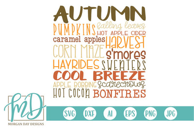 Autumn Subway Art SVG Morgan Day Designs 