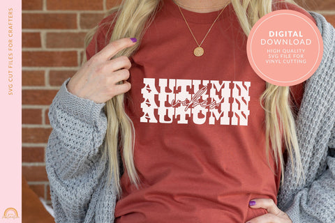 Autumn SVG Autumn Vibes with Retro Font Print for Shirts HM SVG Pixel Sublimation 