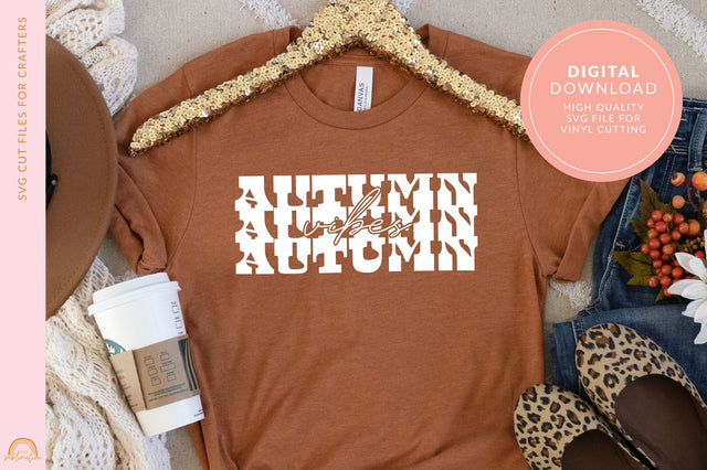 Autumn SVG Autumn Vibes with Retro Font Print for Shirts HM SVG Pixel Sublimation 