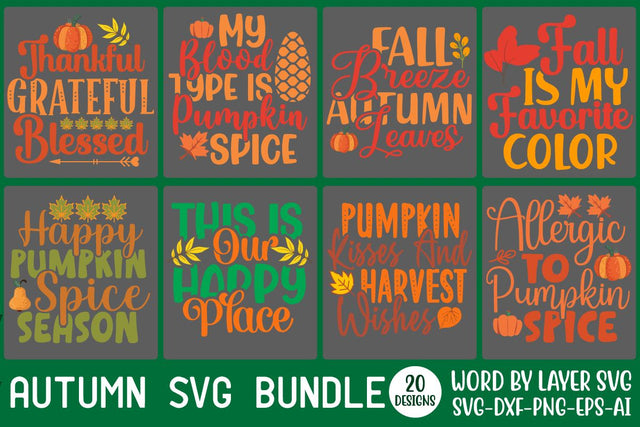 Autumn SVG Bundle, 20 Fall SVG Design SVG Rafiqul20606 