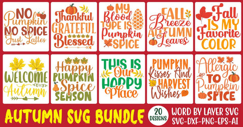 Autumn SVG Bundle, 20 Fall SVG Design SVG Rafiqul20606 