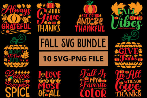 Autumn svg bundle, cut file, fall svg SVG BB Type Studios 