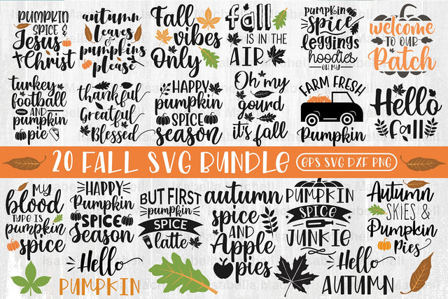 Autumn svg bundle, Fall svg, happy fall y'all, Autumn svg bundle, pumpkin svg bundle, fall t shirt svg, fall cricut, leaf falling svg, winter svg SVG Isabella Machell 