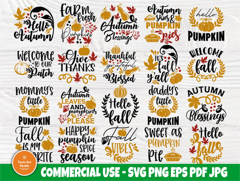 Autumn SVG Bundle, Fall Svg, Pumpkin Svg Cut Files SVG TonisArtStudio 