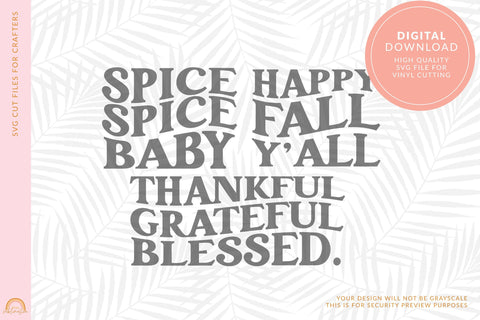 Autumn SVG Bundle Happy Fall Y'all, Thankful and Blessed, Spice Spice Baby HM SVG Pixel Sublimation 