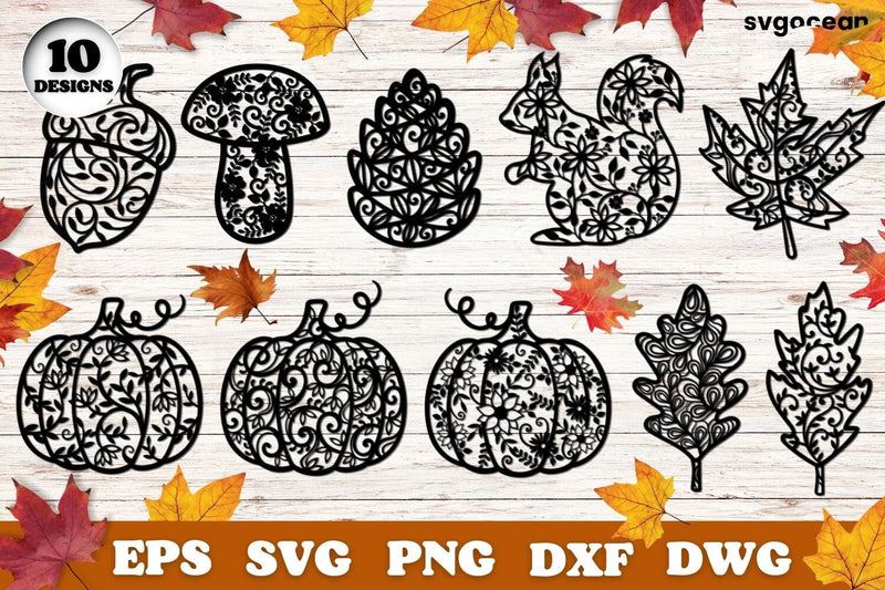 Autumn Svg Bundle | Mandala | Silhouettes Cut Files SVG SvgOcean 