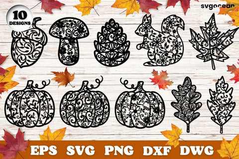 Autumn Svg Bundle | Mandala | Silhouettes Cut Files SVG SvgOcean 
