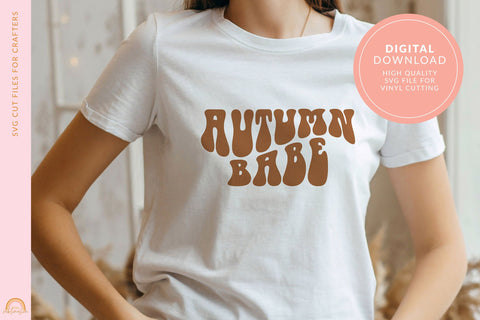 Autumn SVG File With Groovy Autumn Babe SVG Text Design HM SVG Pixel Sublimation 