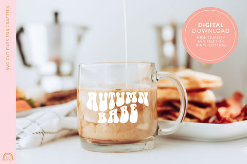 Autumn SVG File With Groovy Autumn Babe SVG Text Design HM SVG Pixel Sublimation 