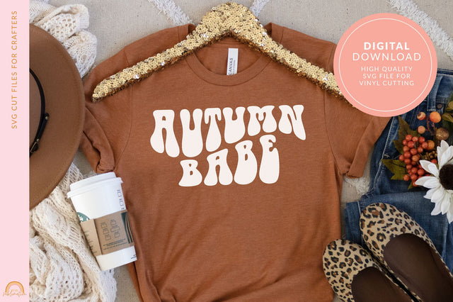 Autumn SVG File With Groovy Autumn Babe SVG Text Design HM SVG Pixel Sublimation 