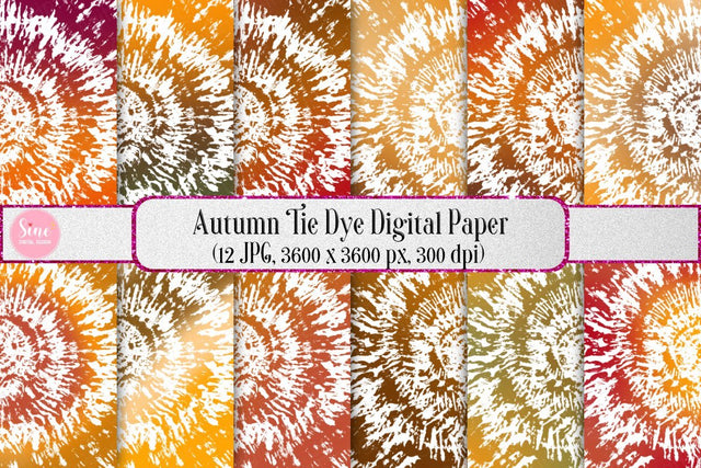 Autumn Tie Dye Digital Papers Backgrounds Digital Pattern SineDigitalDesign 