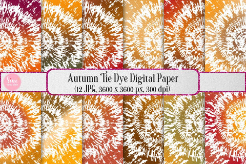 Autumn Tie Dye Digital Papers Backgrounds Digital Pattern SineDigitalDesign 